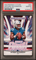 Graded 2023 Panini Rookies & Stars Anthony Richardson #RR1 Rookie Rush Rookie RC Football Card PSA 10 Gem Mint