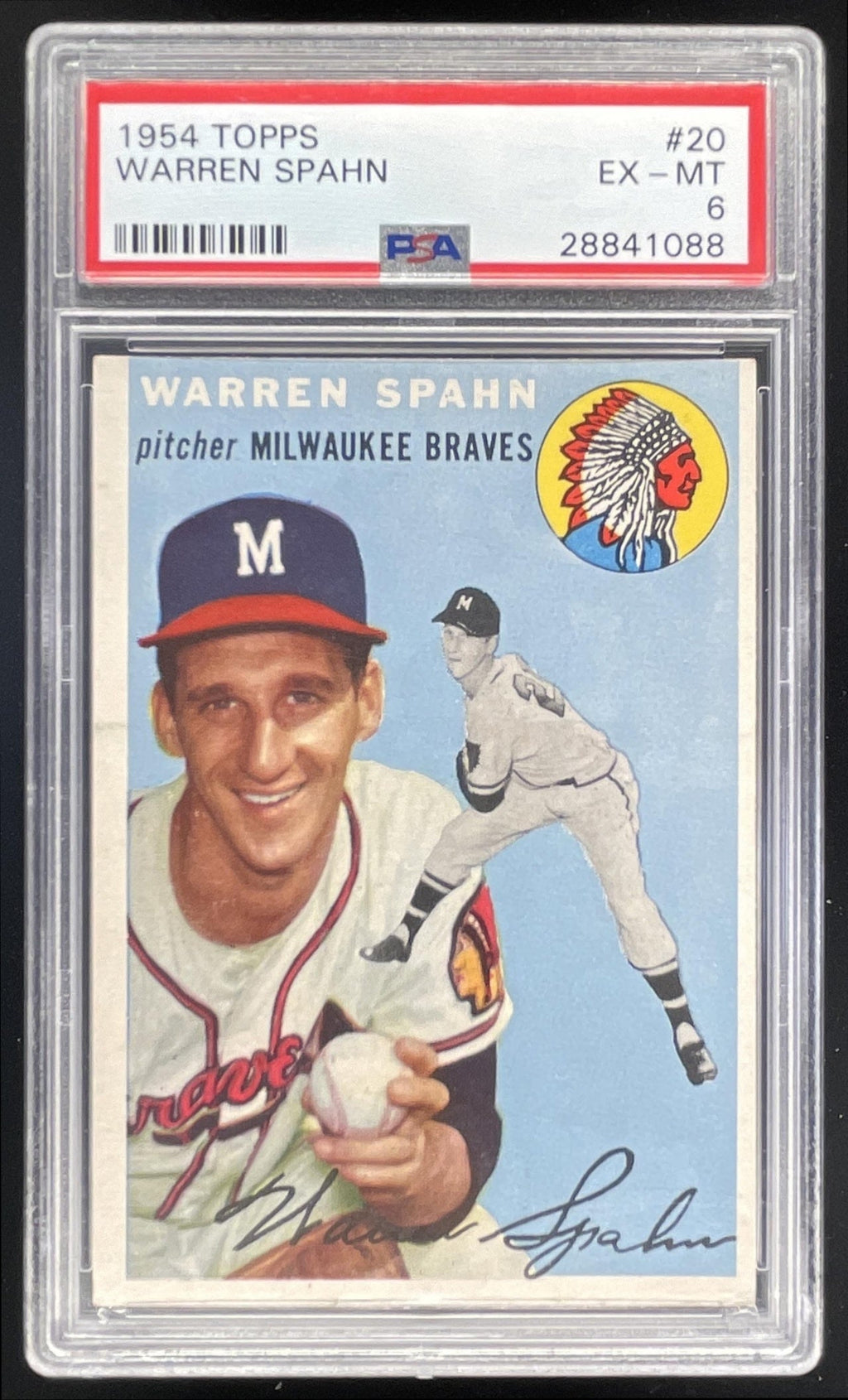 1954 Topps #20 Warren Spahn PSA 6
