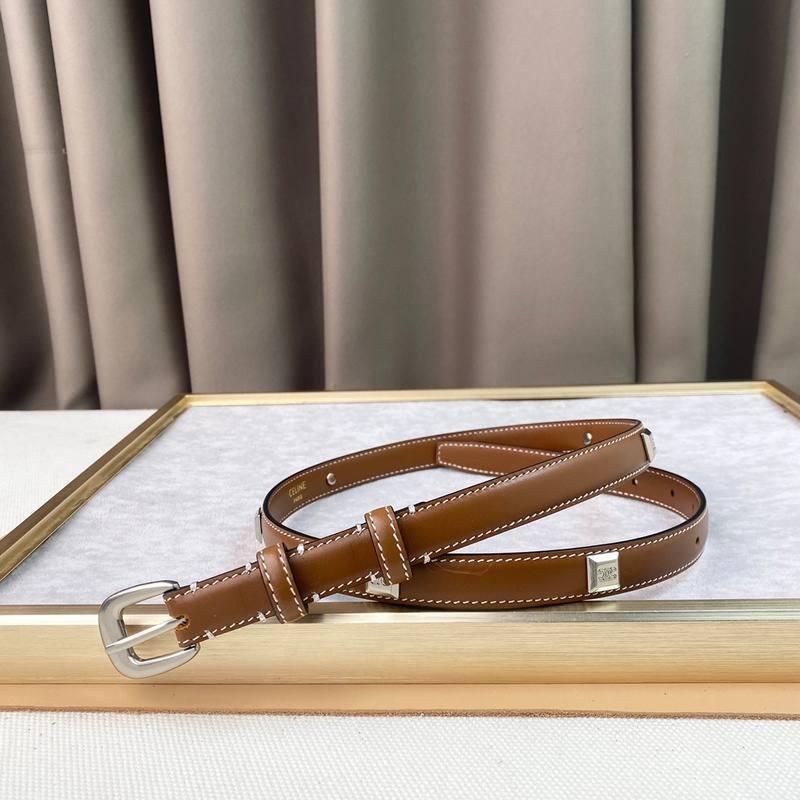 Celine Women Silver Buckle Belt 'Brown'