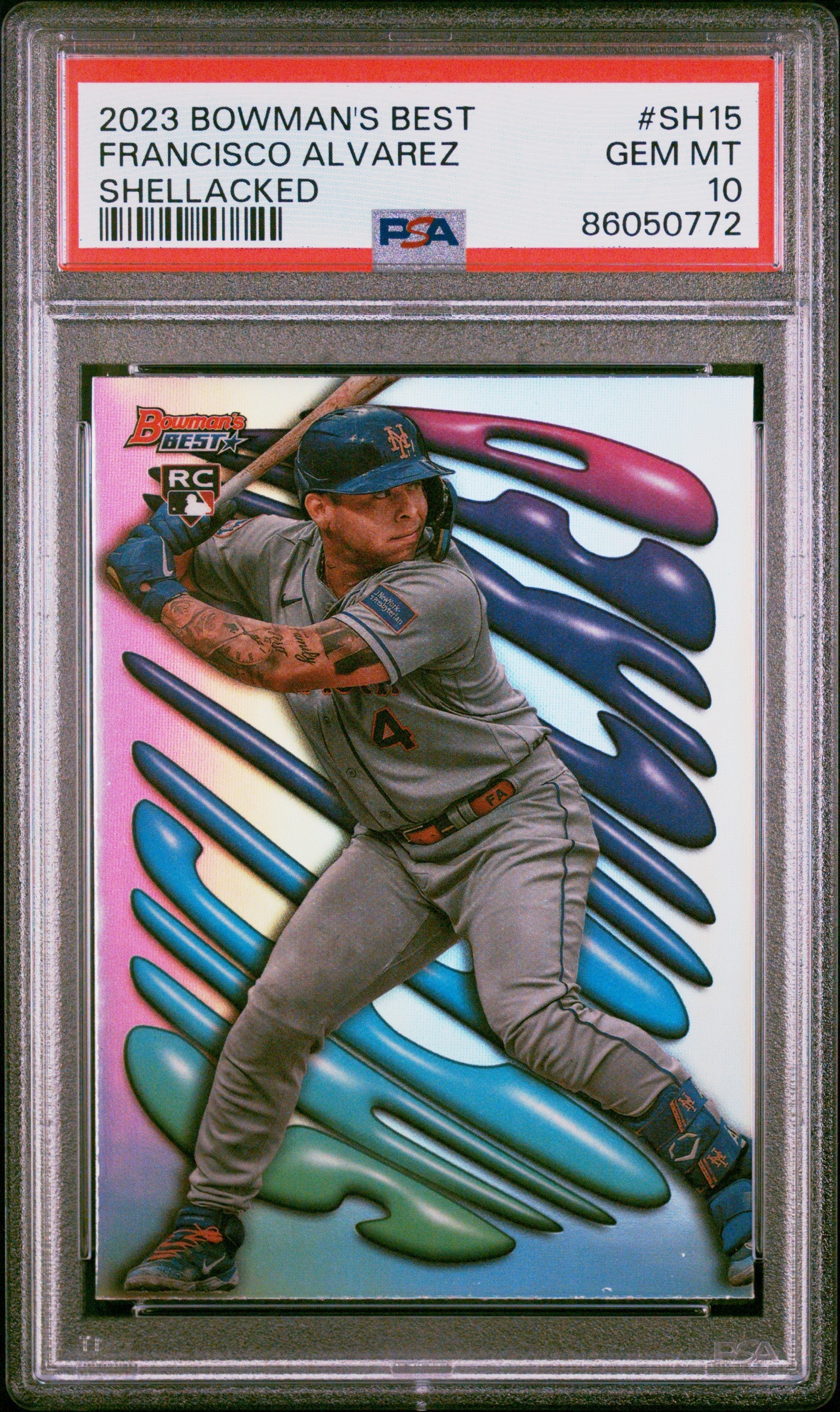 Graded 2023 Topps Bowmans Best Francisco Alvarez #SH15 Shellacked Rookie RC Baseball Card PSA 10 Gem Mint