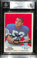 Mike Lucci Signed 1969 Topps Card #167 Detroit Lions BAS/Beckett 184906