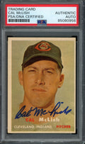 Cal McLish Signed 1957 Topps Card #364 Cleveland Indians PSA/DNA 184162