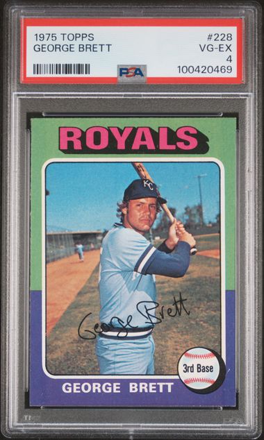 Graded 1975 Topps George Brett #228 Rookie RC Baseball Card PSA 4 VG-EX
