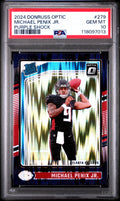 Graded 2024 Panini Donruss Optic Michael Penix Jr #279 Purple Shock Rookie RC Football Card PSA 10 Gem Mint