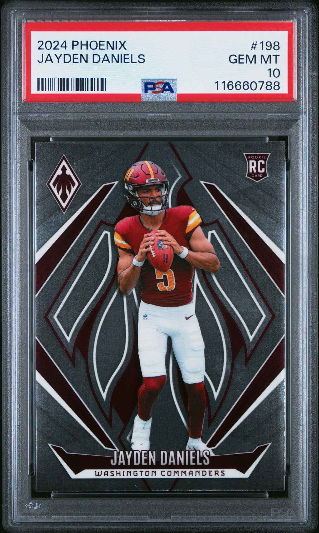 Graded 2024 Panini Phoenix Jayden Daniels #198 Rookie RC Football Card PSA 10 Gem Mint