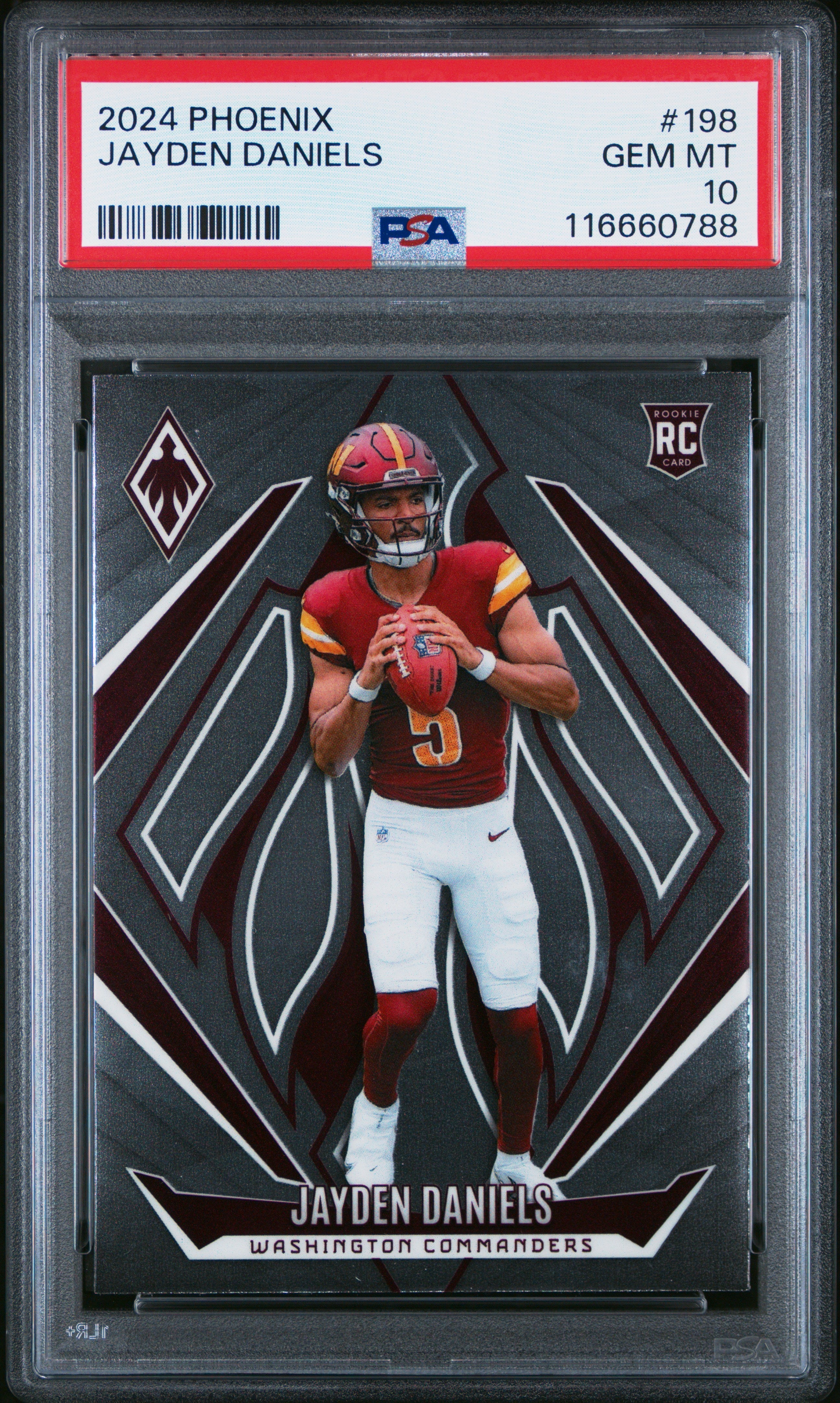 Graded 2024 Panini Phoenix Jayden Daniels #198 Rookie RC Football Card PSA 10 Gem Mint