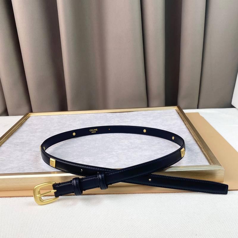 Celine Women Gold Buckle Belt 'Black'