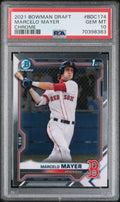 Graded 2021 Topps Bowman Draft Marcelo Mayer #BDC174 Chrome Rookie RC Baseball Card PSA 10 Gem Mint