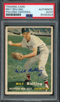 Milt Bolling Signed 1957 Topps Card #131 Boston Red Sox PSA/DNA 184142