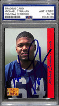 Michael Strahan HOF Signed 1993 Pro Line Live Card #195 Rookie Giants PSA 187998