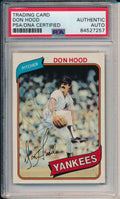 Don Hood Yankees Signed/Autographed 1980 TOPPS Card #89 PSA/DNA 166416