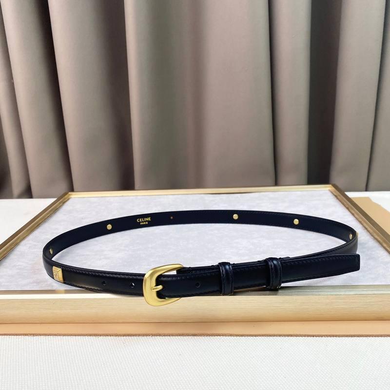 Celine Women Gold Buckle Belt 'Black'