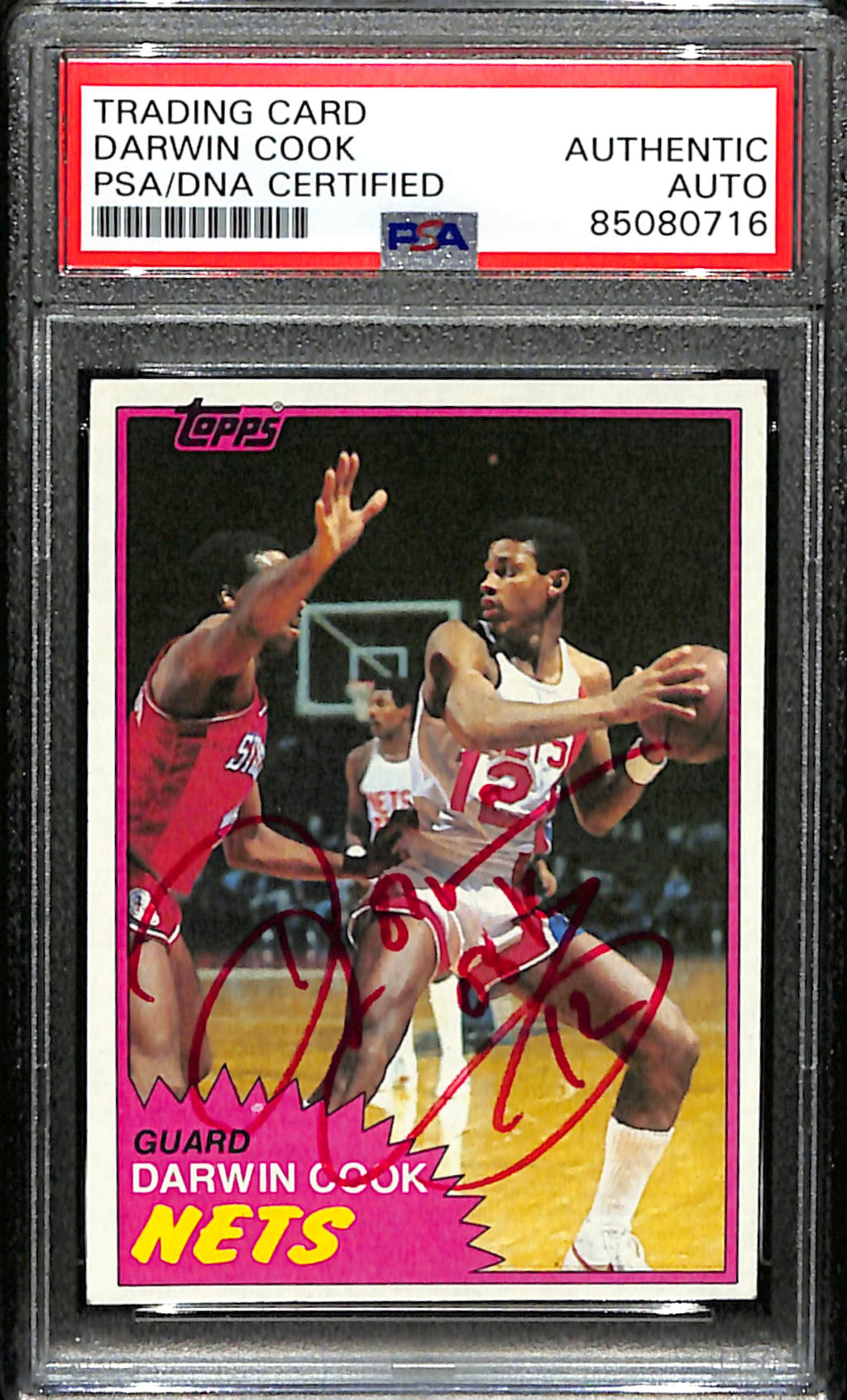 Darwin Cook Signed 1981 Topps Card #77 New Jersey Nets PSA/DNA 185736