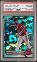 Graded 2022 Topps Bowman Sapphire Edition Jordan Lawler #BCP141 Chrome Prospects Aqua /55 Rookie RC Baseball Card PSA 10 Gem Mint