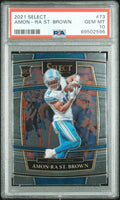 Graded 2021 Panini Select Amon-Ra St. Brown #73 Rookie RC Football Card PSA 10 Gem Mint
