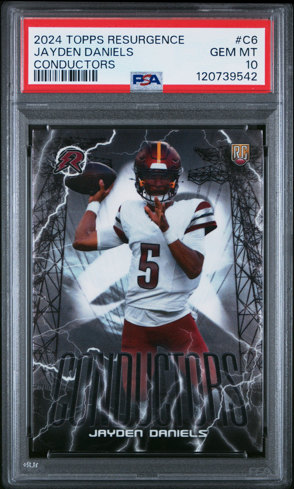 Graded 2024 Topps Resurgence Jayden Daniels #C6 Conductors Rookie RC Football Card PSA 10 Gem Mint