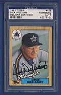 1987 Topps Dick Williams Mariners Signed Card PSA/DNA