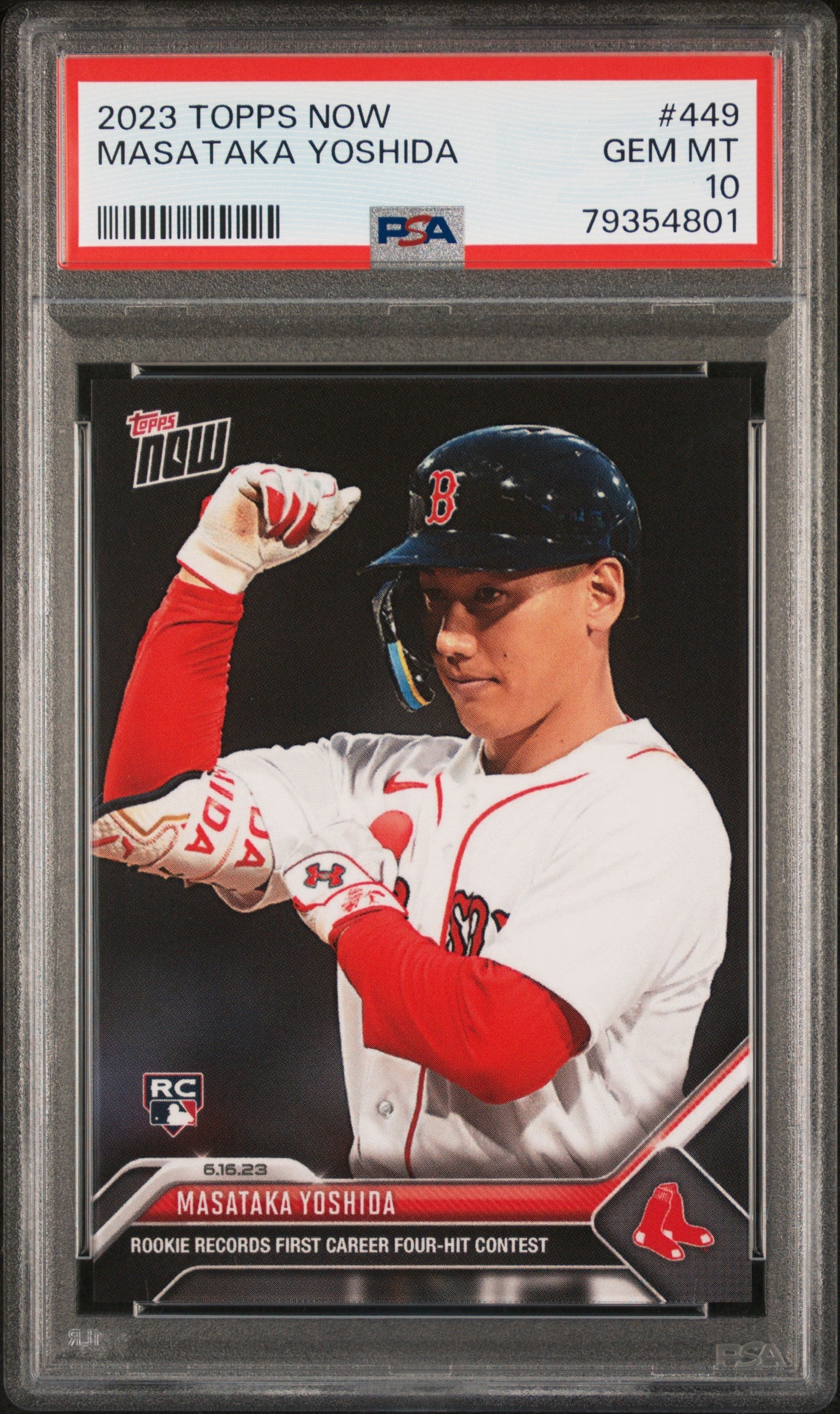 Graded 2023 Topps Now Masataka Yoshida #449 Rookie RC Baseball Card PSA 10 Gem Mint