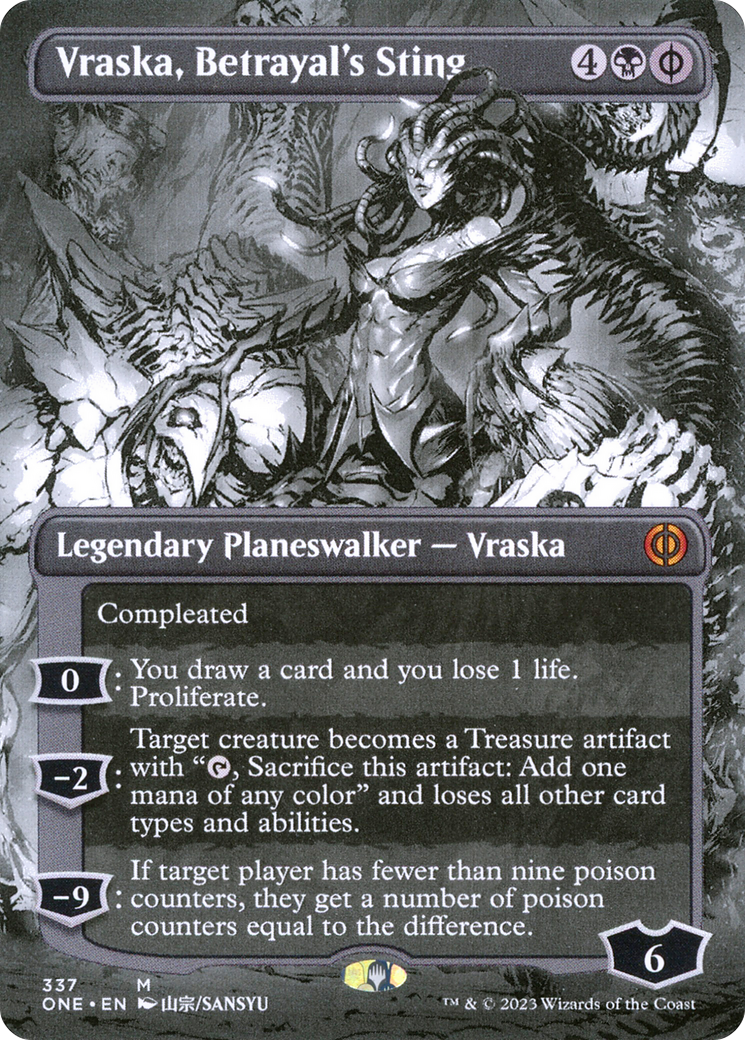 Vraska, Betrayal's Sting (ONE-337) - Phyrexia: All Will Be One: (Showcase) (Borderless)