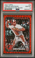 Graded 2024 Topps Jordan Westburg #66 Red Crackle Foil Board #/199 Rookie RC Baseball Card PSA 10 Gem Mint