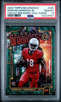Graded 2024 Topps Resurgence Marvin Harrison Jr #CB1 Circuit Breakers Teal Surge /150 Rookie RC Football Card PSA 10 Gem Mint