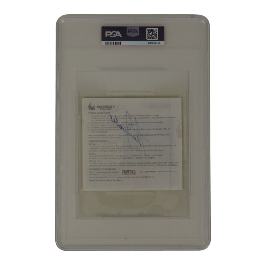 Alan Shearer Signed 1992 England Pro Debut and First Goal Match Ticket – PSA 2