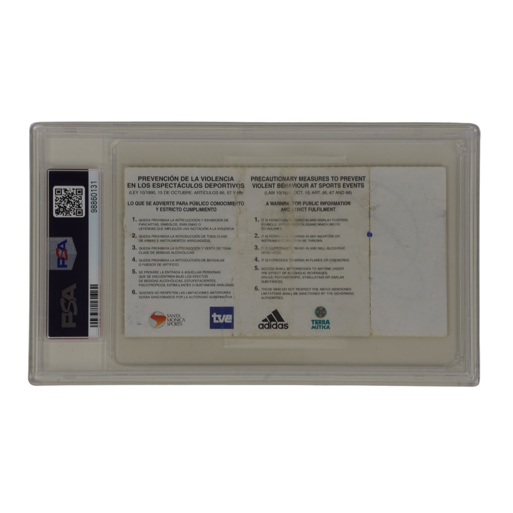 Xavi Signed 2000 Spain National Team Debut Match Ticket – PSA 1.5
