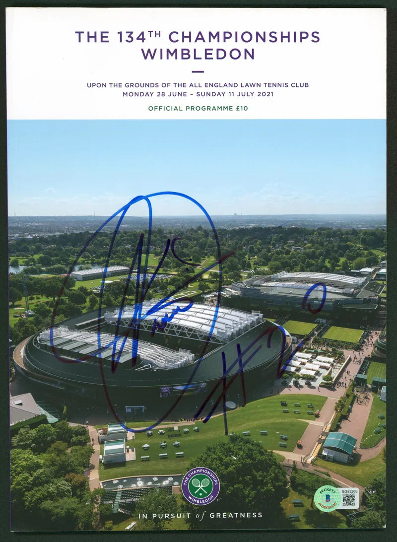 Novak Djokovic "#20" Signed 2021 The 134th Wimbledon Program BAS