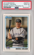 Graded 2010 Bowman Draft Picks & Prospects Russell Wilson #BDPP47 Rookie RC Football Card PSA 10 Gem Mint