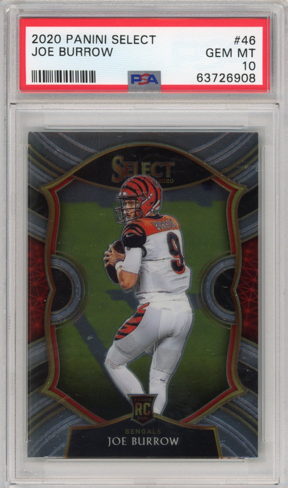 Graded 2020 Panini Select Joe Burrow #46 Rookie RC Football Card PSA 10 Gem Mint