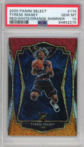 Graded 2020-21 Panini Select Tyrese Maxey #174 Red White Orange Shimmer Rookie RC Basketball Card PSA 10 Gem Mint