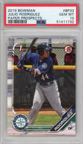 Graded 2019 Bowman Julio Rodriguez #BP33 Paper Prospects Rookie RC Baseball Card PSA 10 Gem Mint