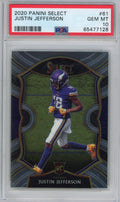 Graded 2020 Panini Select Justin Jefferson #61 Rookie RC Football Card PSA 10 Gem Mint