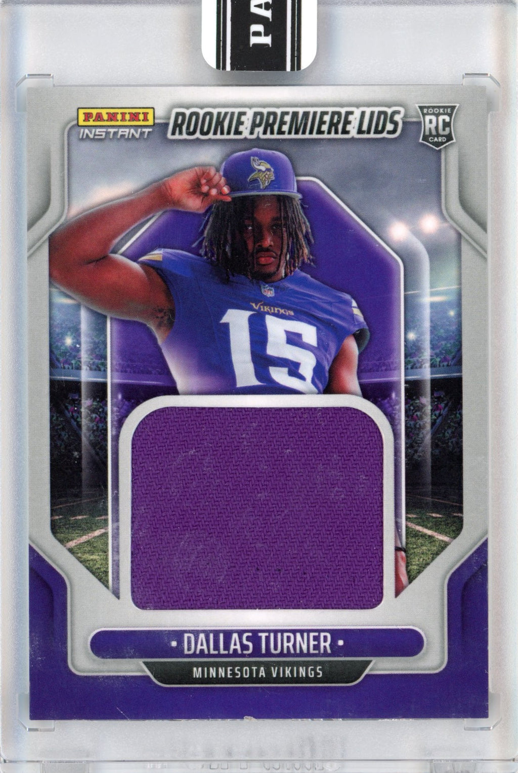 2024 Panini Instant Dallas Turner #RPL-11 Rookie Premiere Lids /10 Rookie RC Football Card