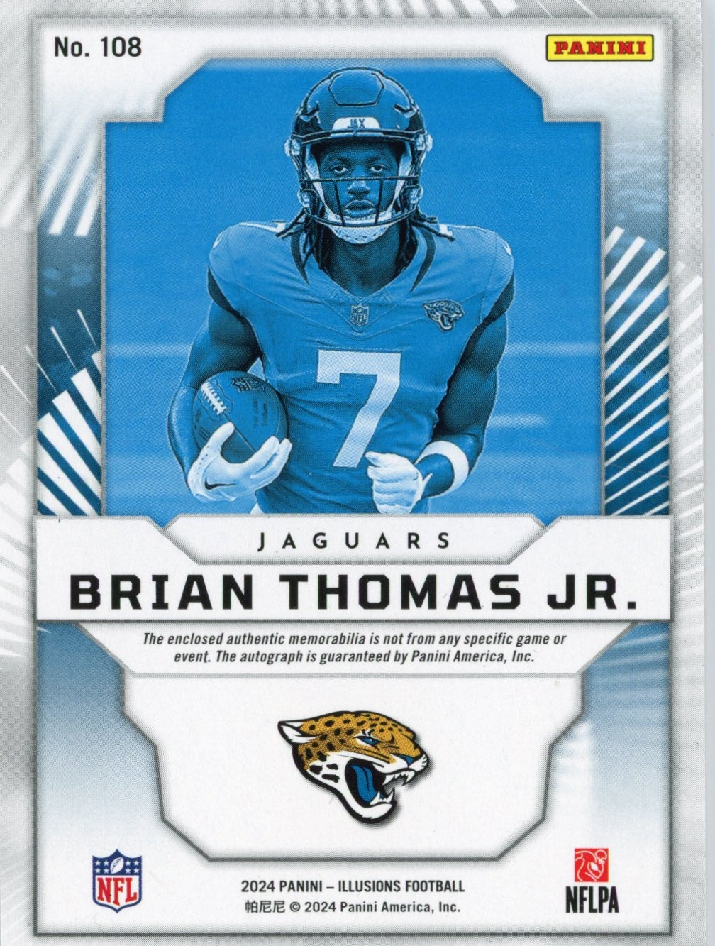 2024 Panini Illusions Brian Thomas Jr #108 First Impressions Auto /249 Rookie RC Football Card