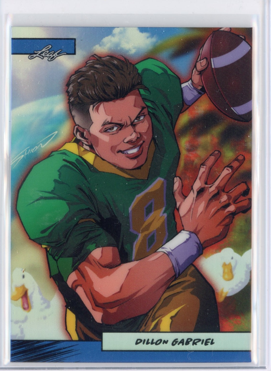 2025 Leaf Web Exclusives Anime Nation Dillon Gabriel #47 Blue /75 Rookie RC Football Card