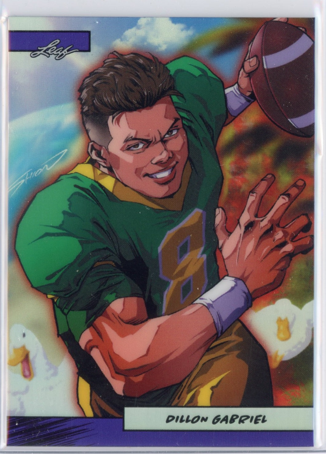 2025 Leaf Web Exclusives Anime Nation Dillon Gabriel #47 Purple /49 Rookie RC Football Card