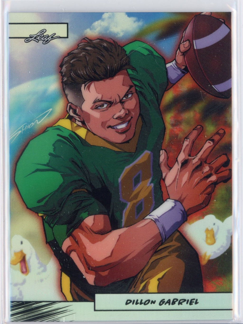 2025 Leaf Web Exclusives Anime Nation Dillon Gabriel #47 Silver /99 Rookie RC Football Card