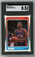 Graded 1988 Fleer Dennis Rodman #43 Rookie RC Basketball Card SGC 8.5 NM-MT+