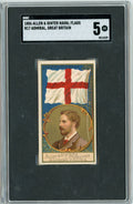 Graded 1886 Allen & Ginter Naval Flags N17 Admiral Great Britain Baseball Tobacco Card SGC 5 Excellent