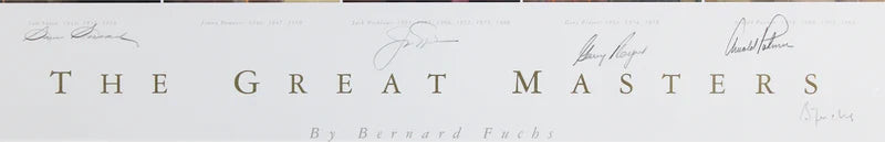 Golf Masters (5) Nicklaus, Palmer, Snead, Player Signed & Framed Lithograph BAS