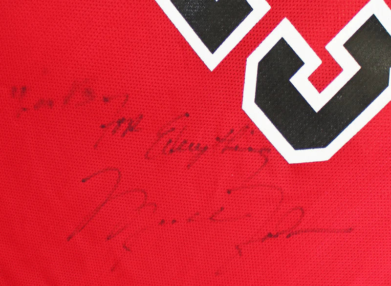 Bulls Michael Jordan "Thanks For Everything" Signed Red Champion Jersey BAS LOA