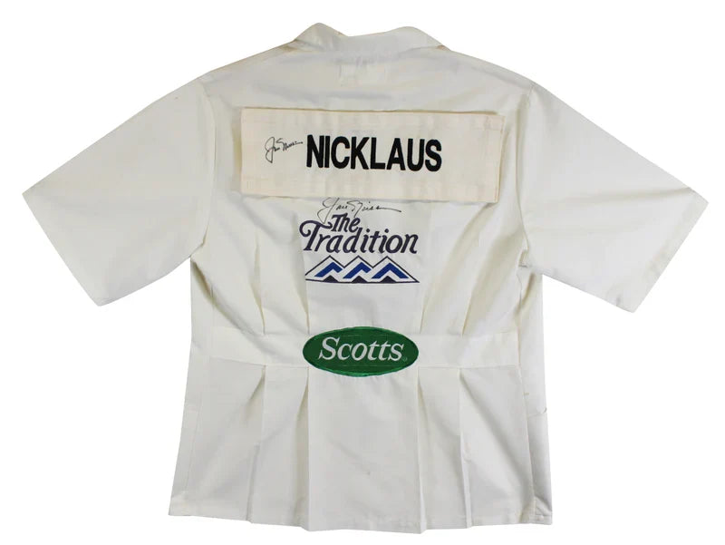 Jack Nicklaus Authentic 2x Signed The Tradition Caddy Bib Shirt BAS