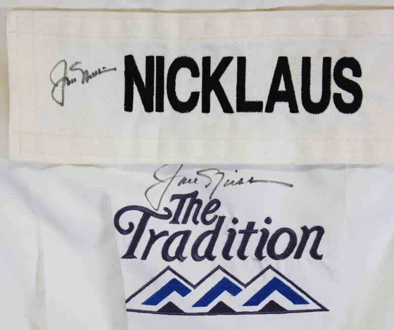 Jack Nicklaus Authentic 2x Signed The Tradition Caddy Bib Shirt BAS