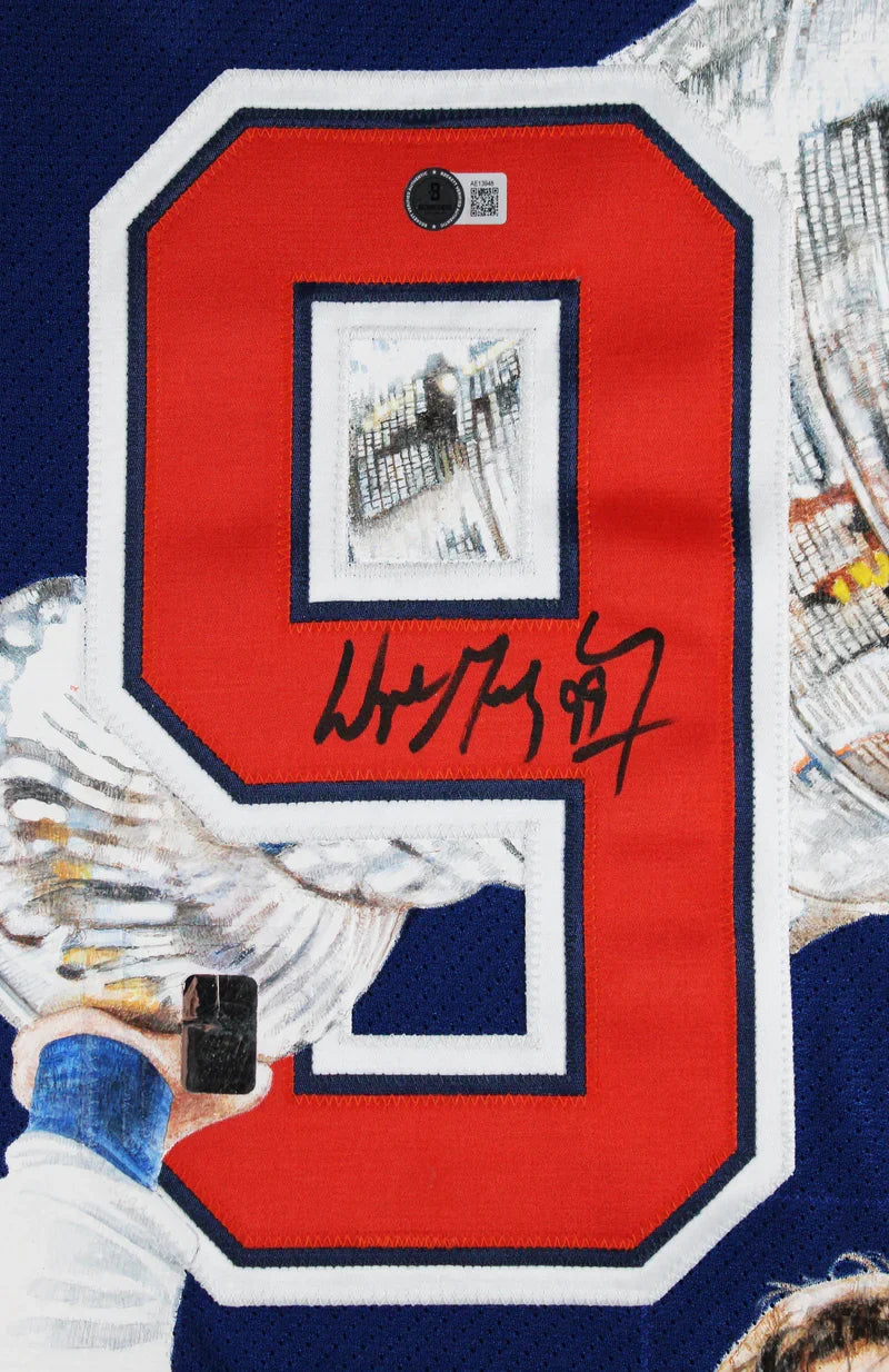 Wayne Gretzky Signed Hand Painted LE 1/1 William Zavala CCM Framed Jersey BAS