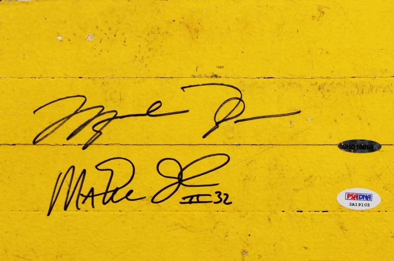 Michael Jordan & Magic Johnson Authentic Signed 8x10 Forum Floorboard PSA & UDA