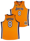 Lakers Kobe Bryant Signed Yellow M&N 2000-01 HWC Authentic Jersey PSA #B12538