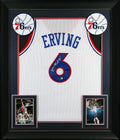 Julius "Dr. J" Erving Authentic Signed Blue Pro Style Framed Jersey BAS