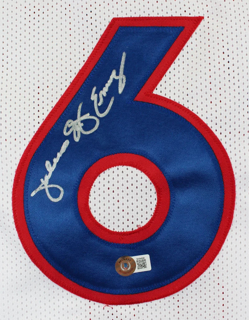 Julius "Dr. J" Erving Authentic Signed Blue Pro Style Framed Jersey BAS