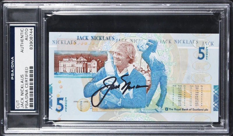 Jack Nicklaus Authentic Signed 5 Pound Royal Bank of Scotland Note PSA